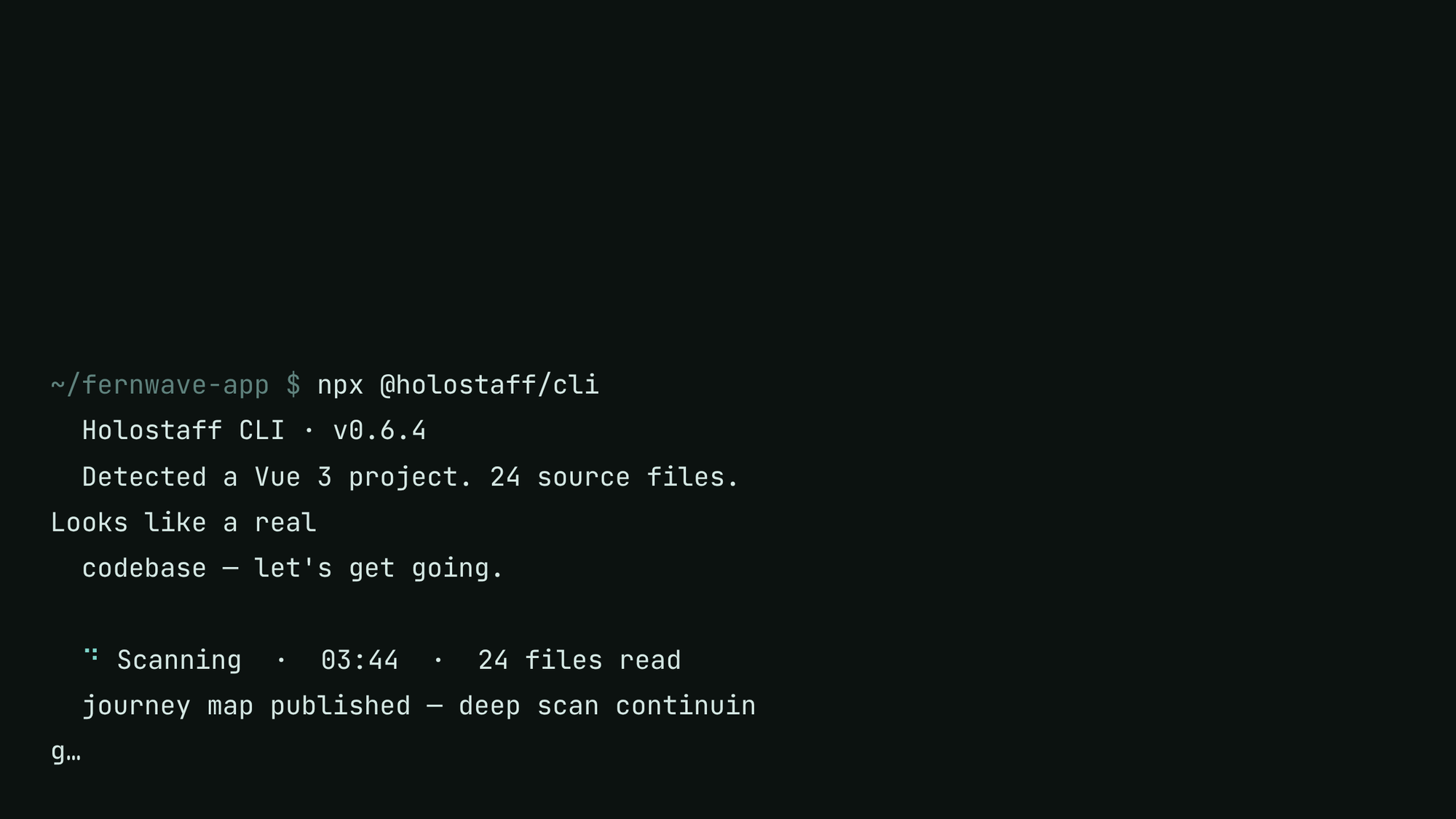 The CLI scanning a project
